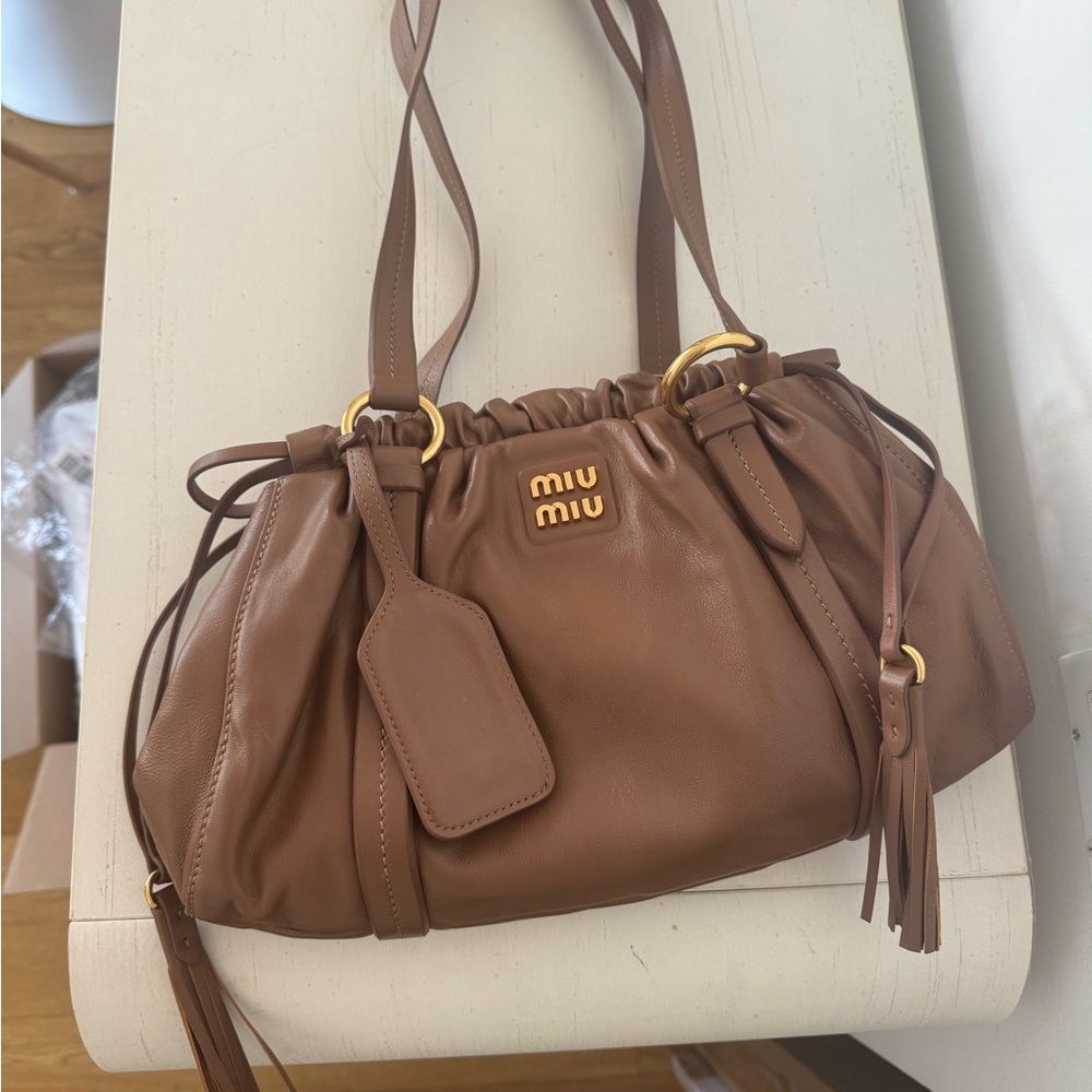 Miu Miu Chocolate Brown Leather Shoulder Bag